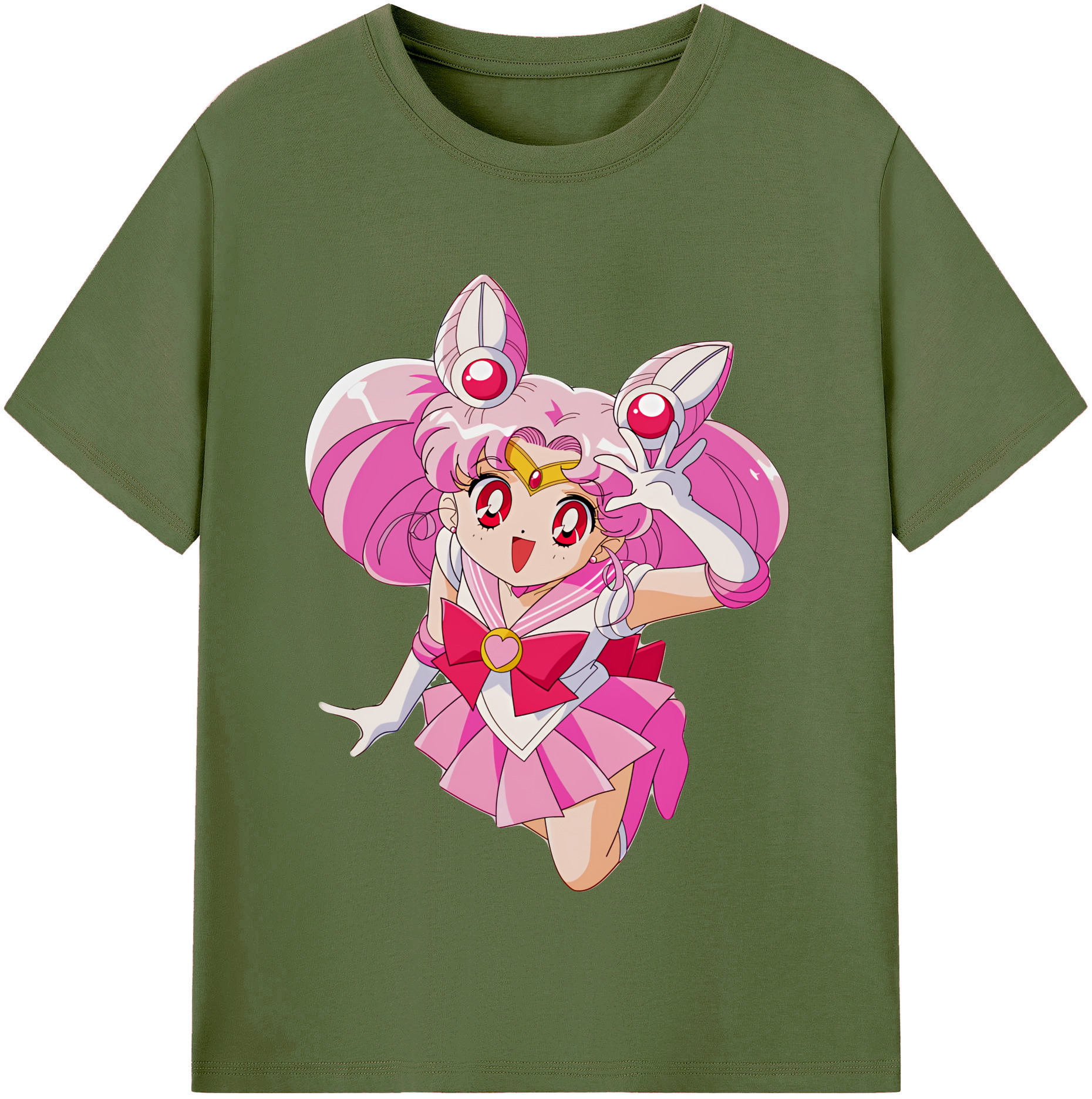 （画像用） 美少女戦士セーラームーン ちびうさ Sailor Moon Chibiusa Tsukino Usagi Small Lady Serenity 綿100％半袖Tシャツ（フロントプリント）